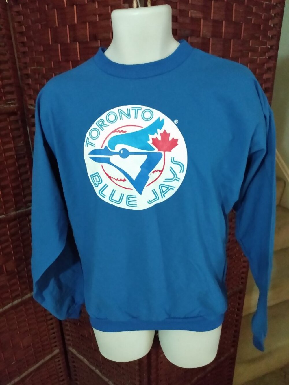 Vintage 90s Toronto Blue Jays Pullover Long Sleeve Shirt Thin Sweatshirt Small
